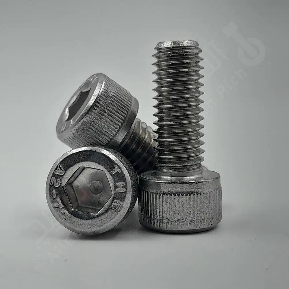 پیچ آلن باسر استیل 304 A2-70 تمام رزوه چینی | DIN 912|DIN 912 | Socket Head Cap Screws 304 Stainless Steel With Full Thread