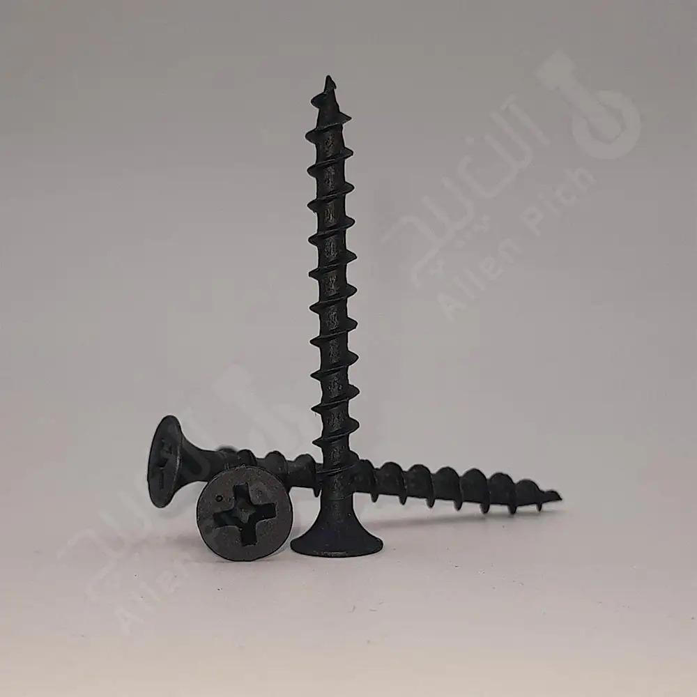 پیچ ام دی اف MDF ایرانی سیاه | DIN 18182|DIN 18182 | Iran Drywall/MDF Screw Countersunk Head Alloy Steel