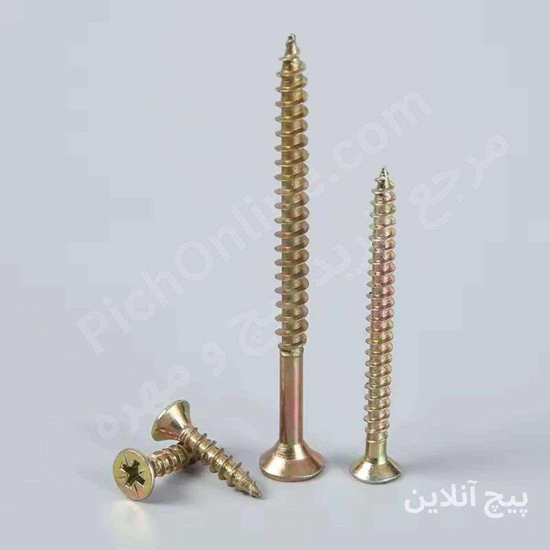 پیچ چوب چهارسو طلایی ایرانی|Wood Screw Cross-Head DIN 7997