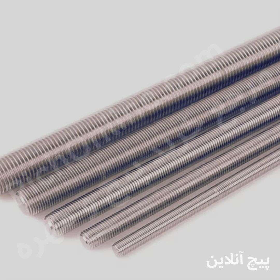 پیچ متری (راد) آهنی 5.6 سفید ایرانی|Metered Screw – Galvanized, White Screw, DIN 975, and Rod Screw