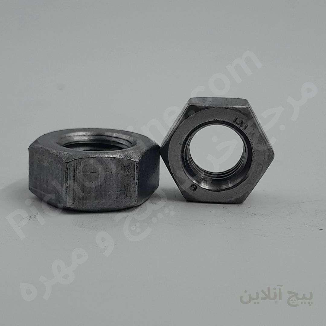 مهره شش گوش آهنی 5.6 خودرنگ ایرانی|Hexagon nuts Metric coarse thread hexagon nuts self color DIN 934 Nuts