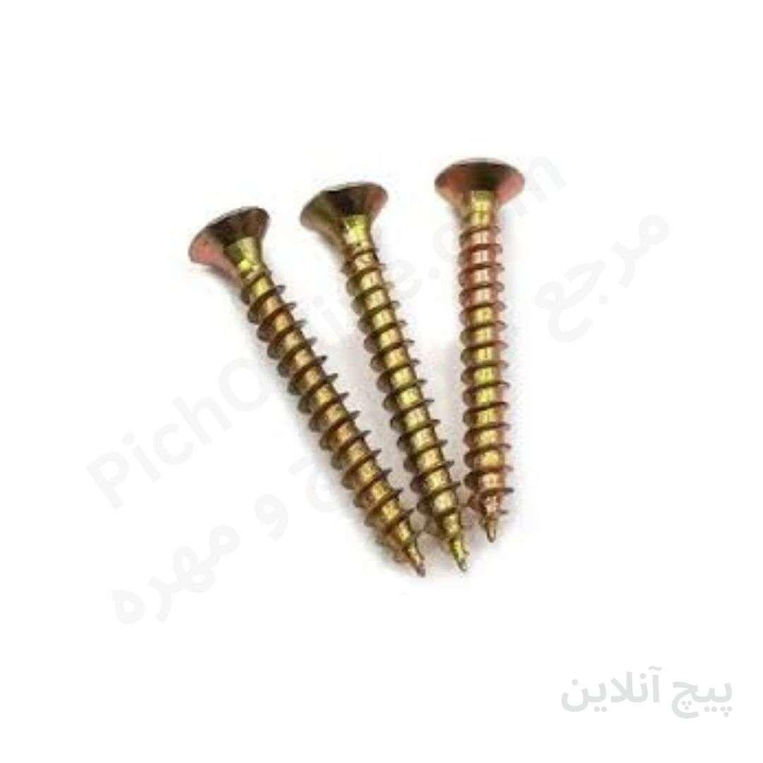 پیچ ام دی اف زرد برند دیاموند چینی اصلی|DIN 18182 | Diamond Drywall/MDF Screw Countersunk Head Alloy Steel